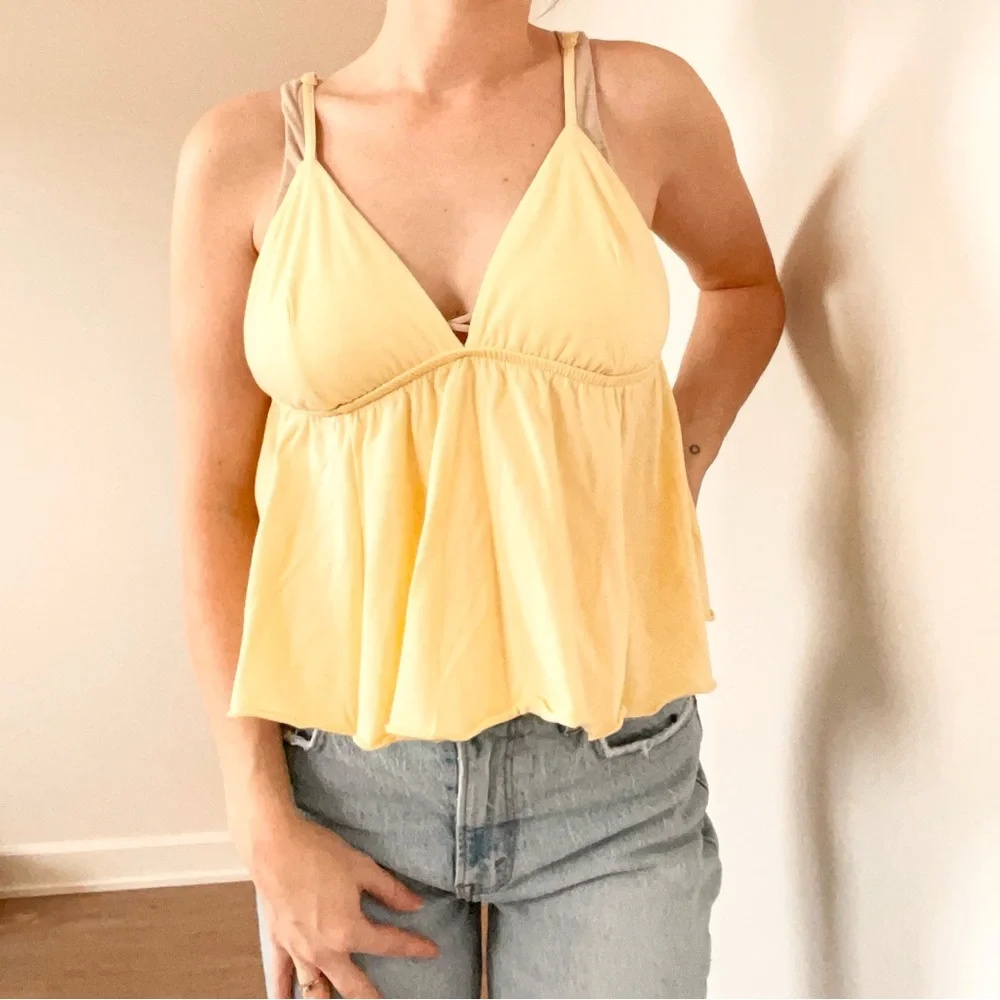 Butter Yellow Babydoll Tank Top